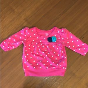 Three month Carter’s pink polkadot sweatshirt